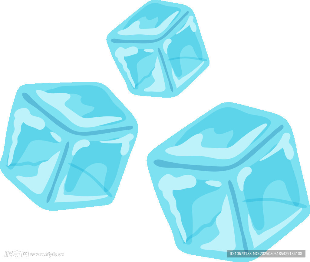 蓝色透明冰块