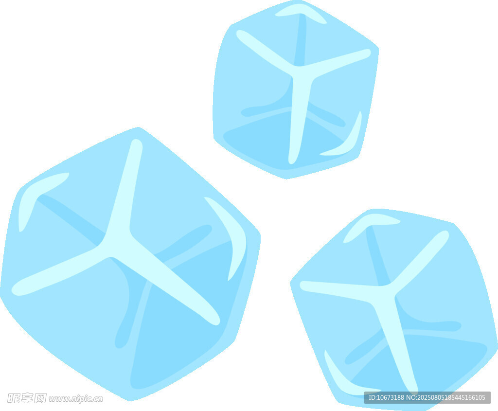 蓝色透明冰块