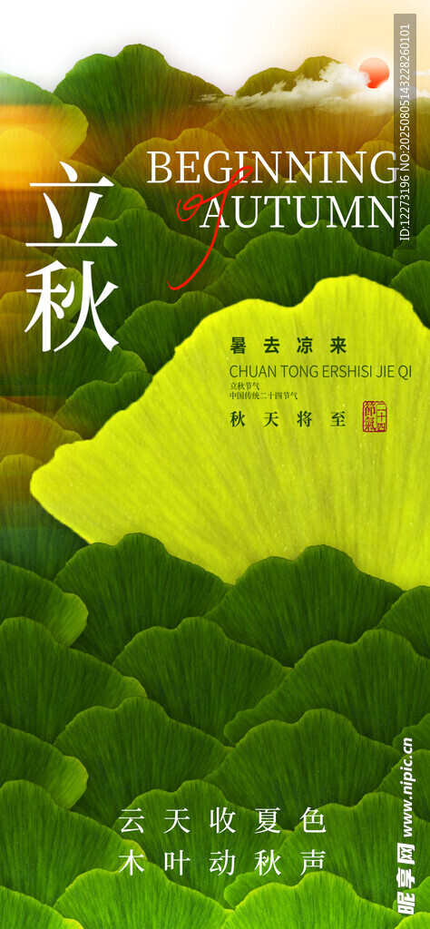 立秋时节的绿意田园景色
