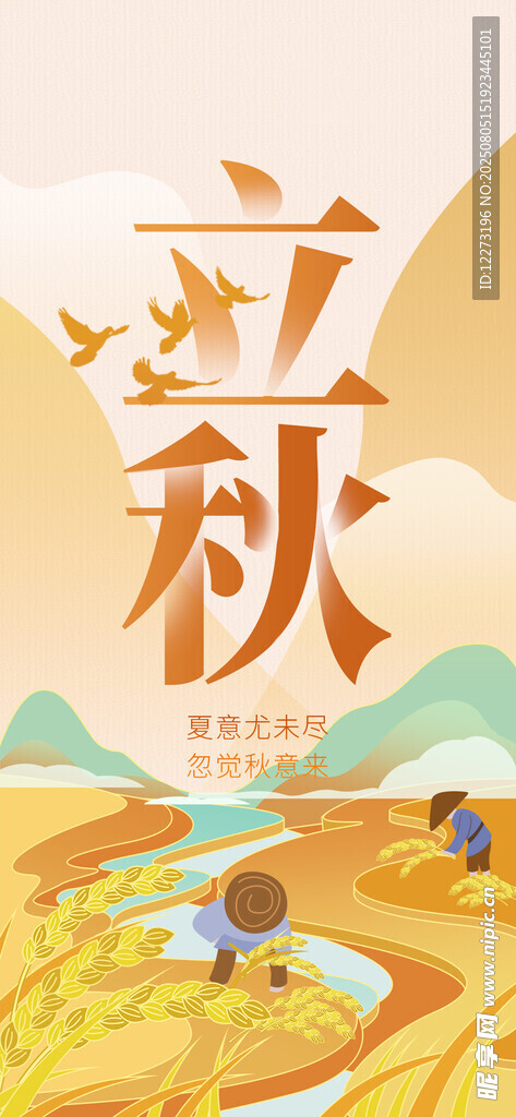 立秋时节田园丰收景象