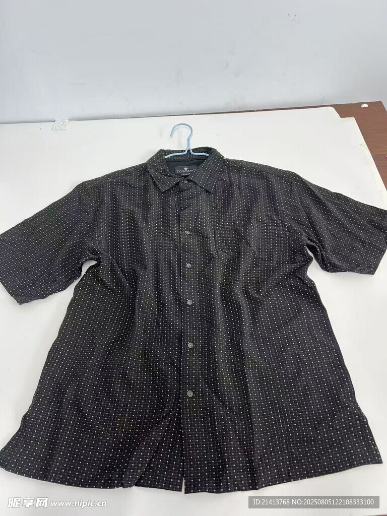 黑色条纹短袖衬衫展示