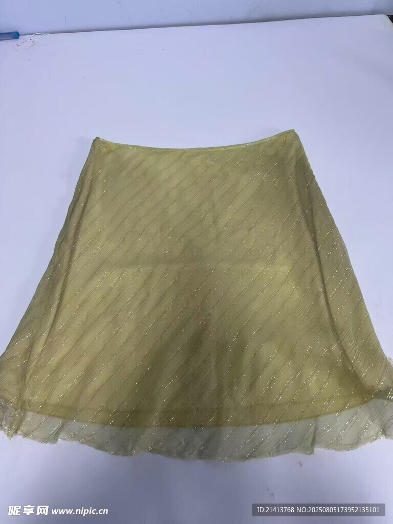 黄色网纱半身裙展示