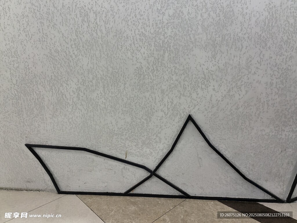 墙角简约几何金属线条艺术摆件