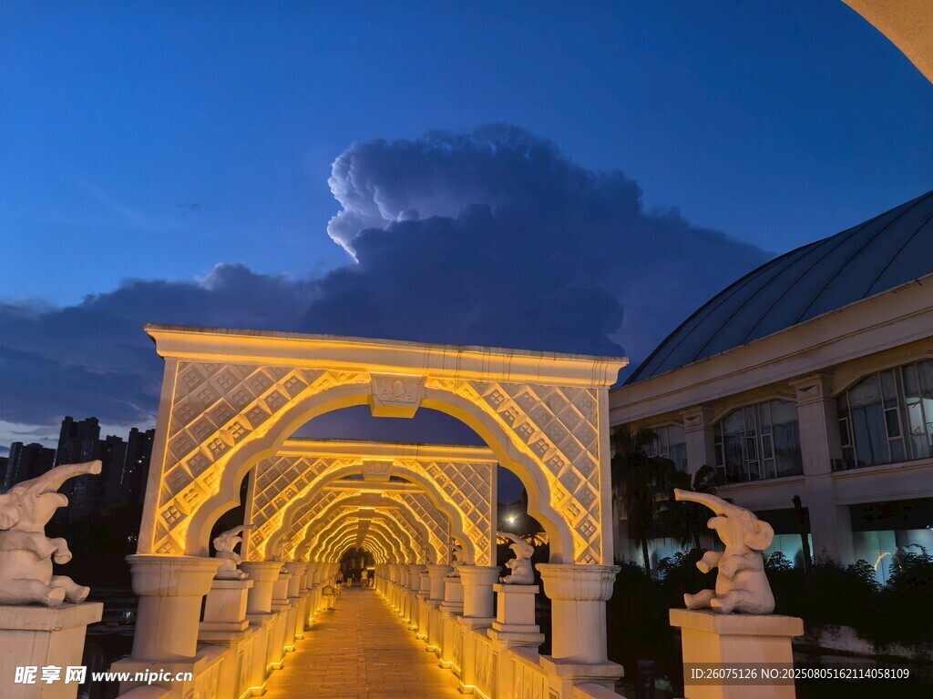 梦幻灯光打造的唯美拱门