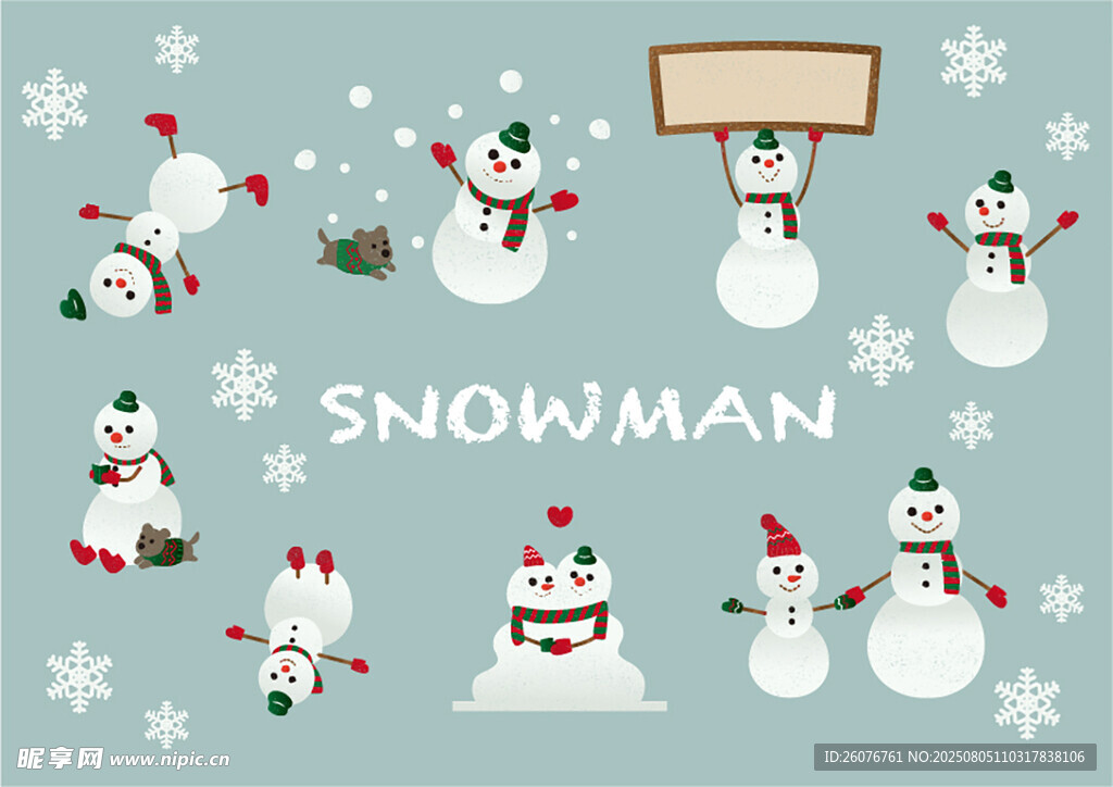 可爱雪人插画集