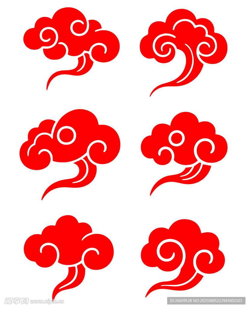 中式红色祥云