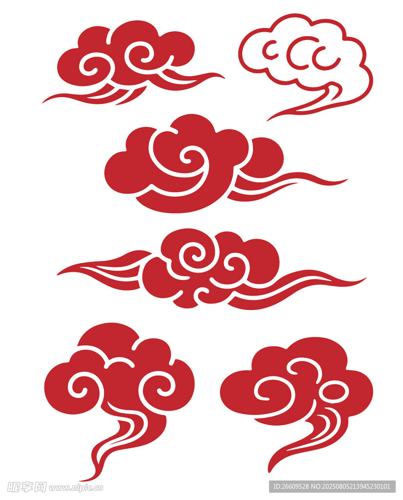 中式传统红色祥云