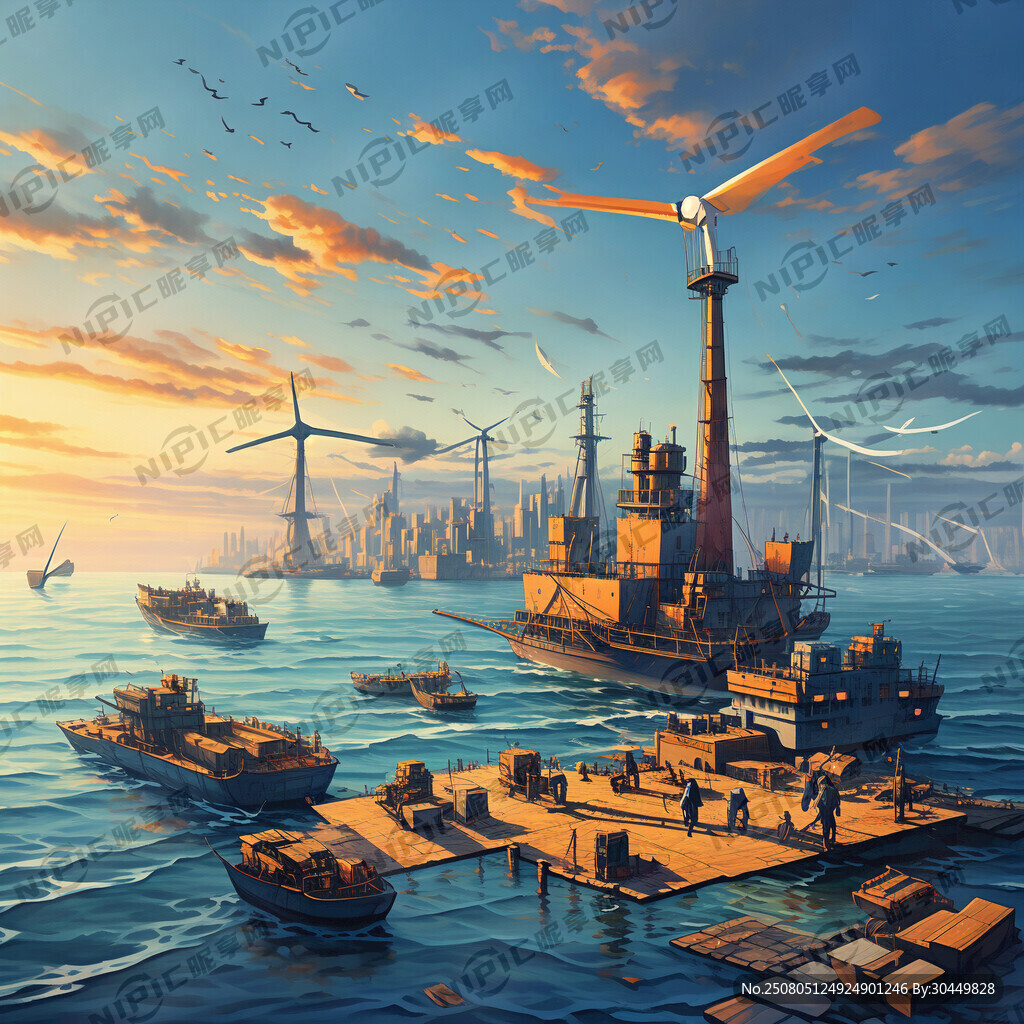 一张展现海上综合作业场景的图片