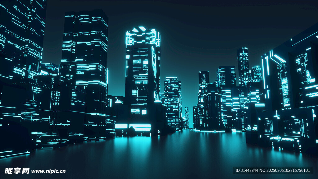 夜晚繁华都市夜景