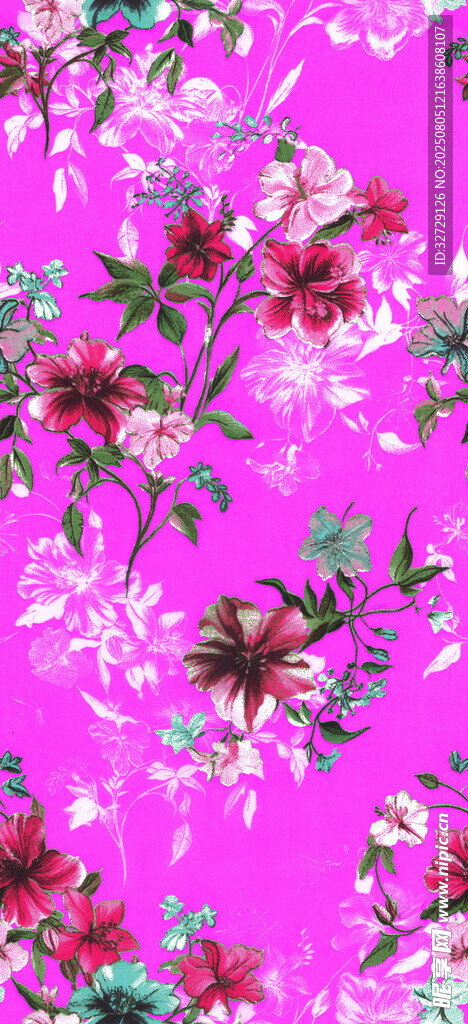 粉色花卉图案
