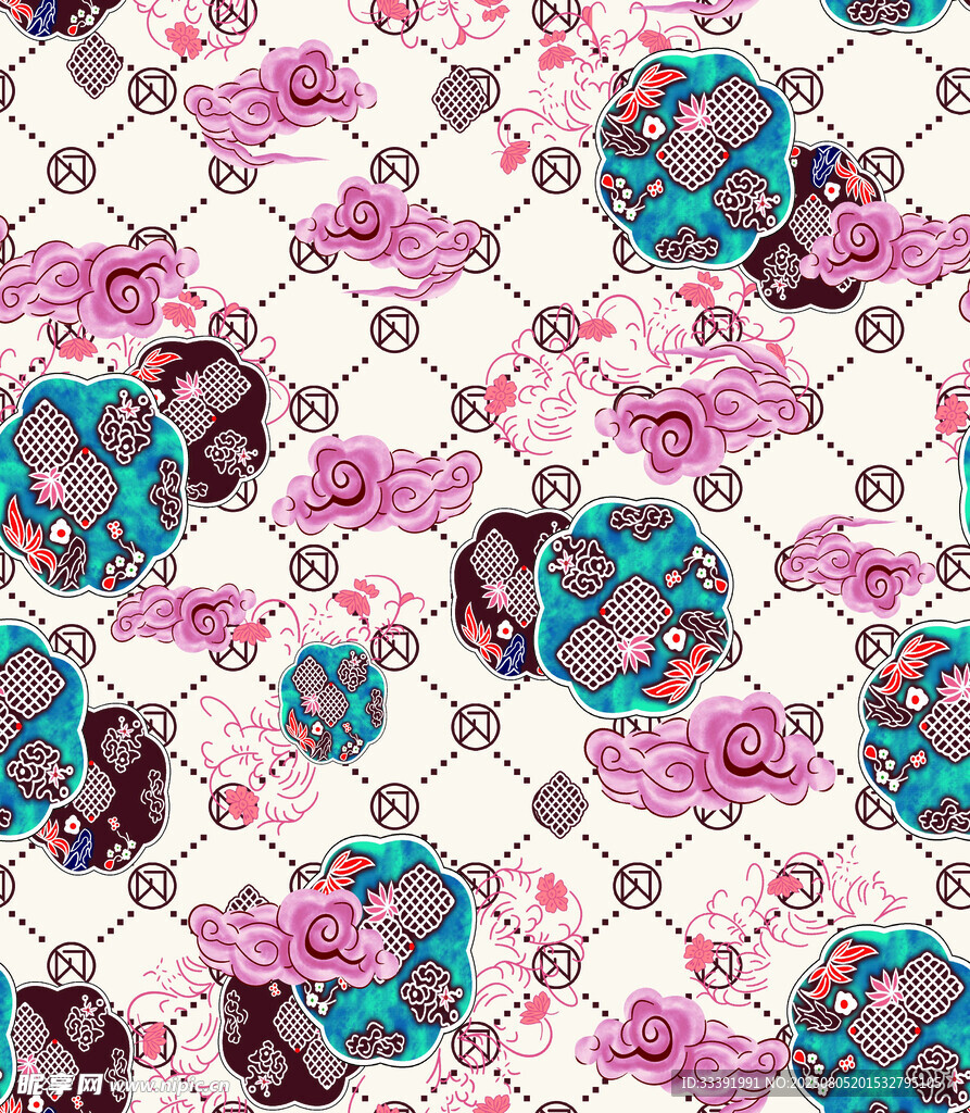 粉色复古花