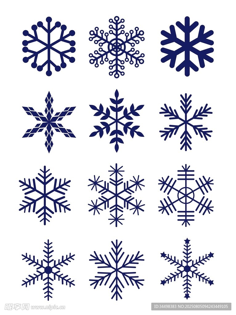 多样雪花图案