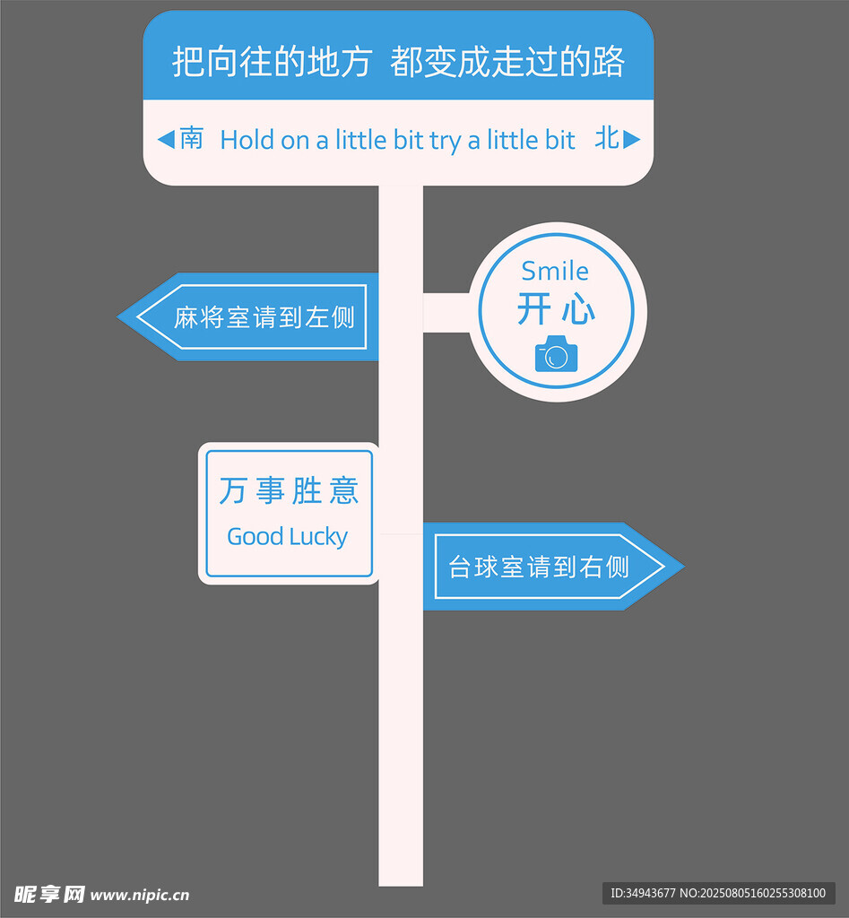 网红路牌指示牌