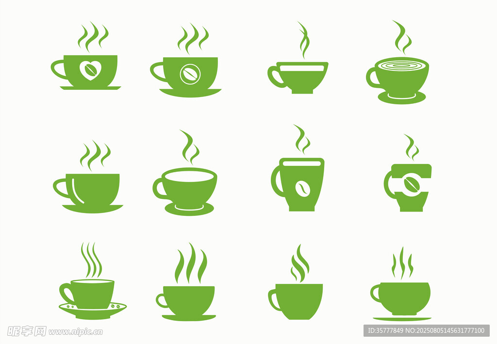 绿色茶杯图案