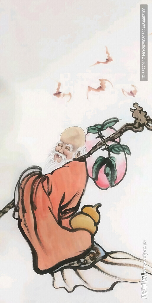 国画寿星