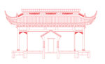 中国古建筑 矢量图形