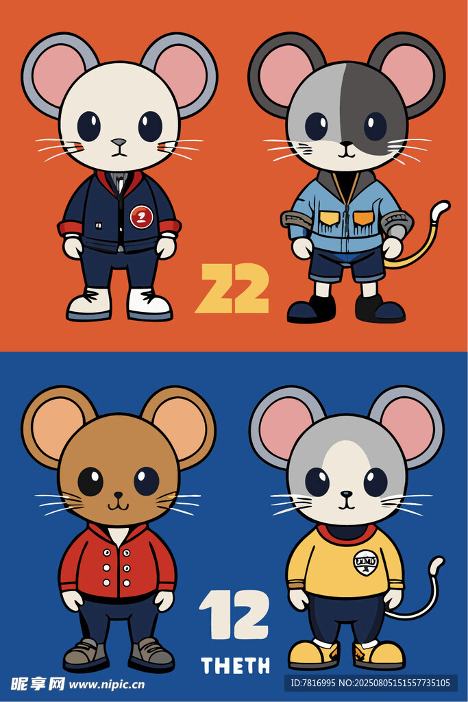 卡通鼠形象服装展示