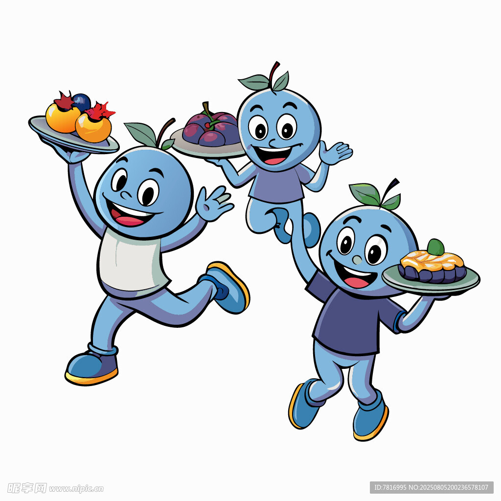 蓝精灵欢快端美食