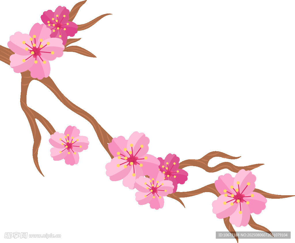 粉色桃花枝
