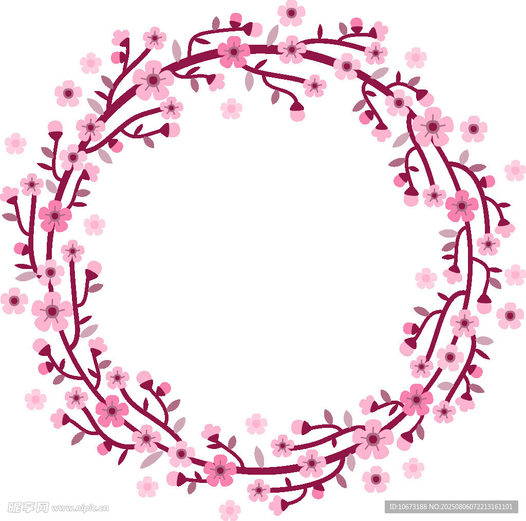粉色樱花花环图案