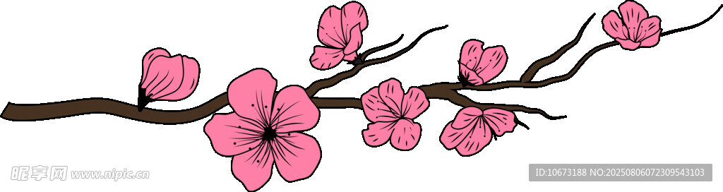 枝头绽放的粉嫩桃花