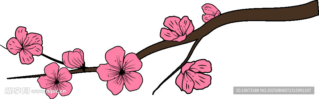 枝头绽放的粉嫩桃花