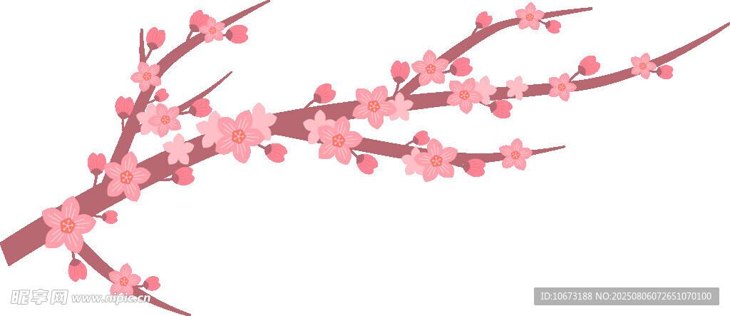 粉色桃花枝
