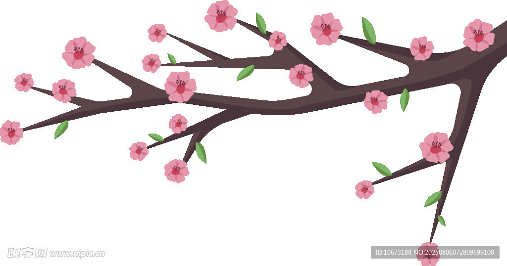 粉色桃花枝