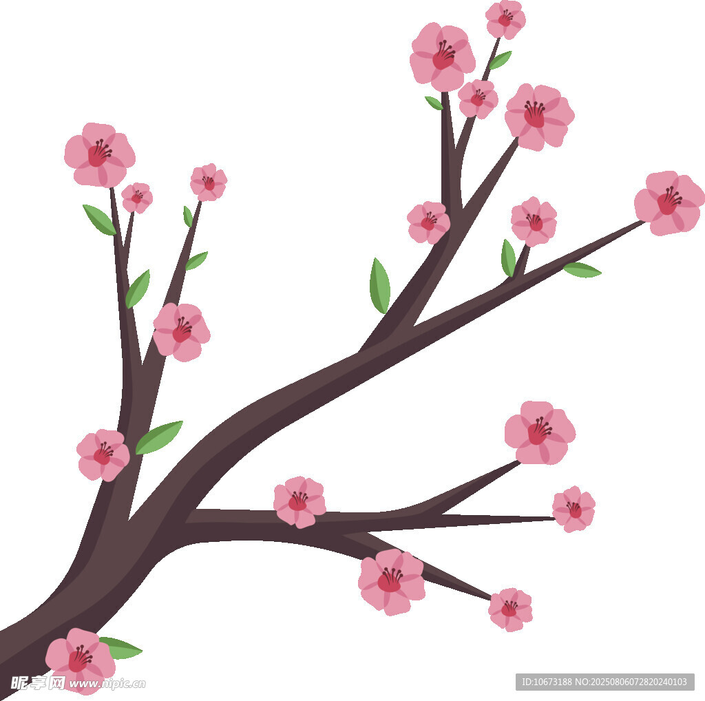 粉色桃花枝