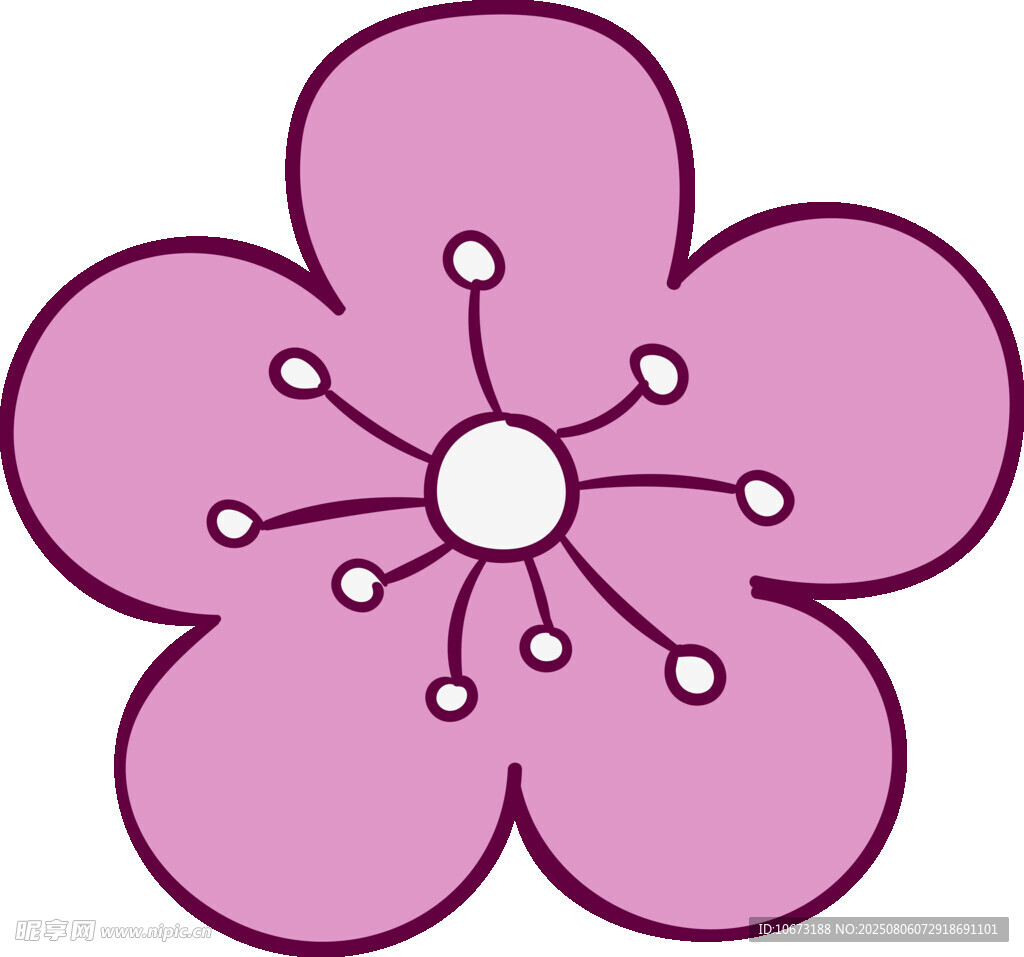 粉色五瓣花朵图案