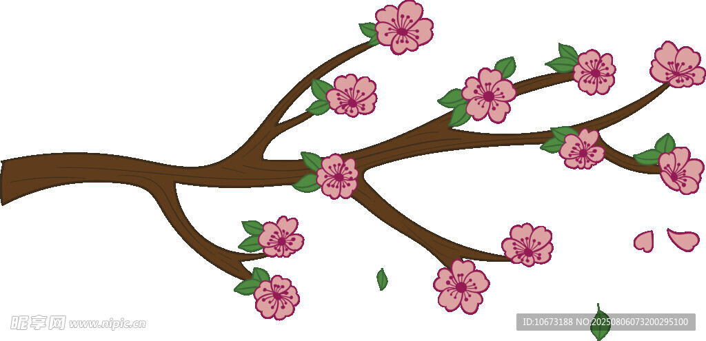 粉色桃花枝