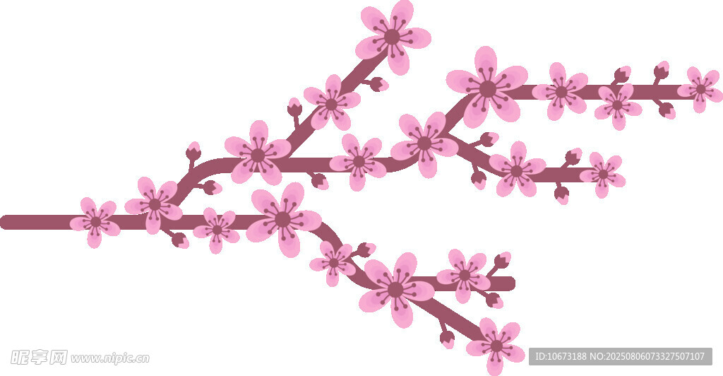 粉色桃花枝