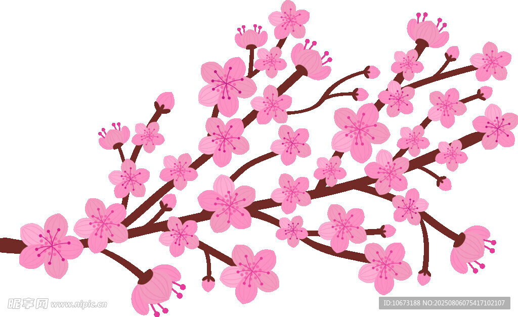 粉色桃花枝