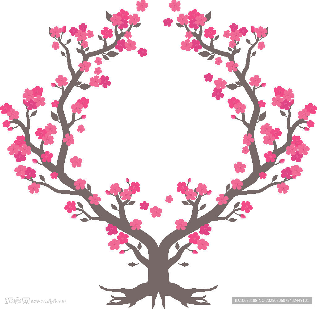 粉色梅花环形图案