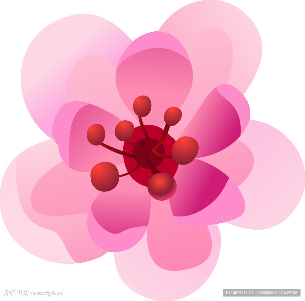 粉色花朵插画图案