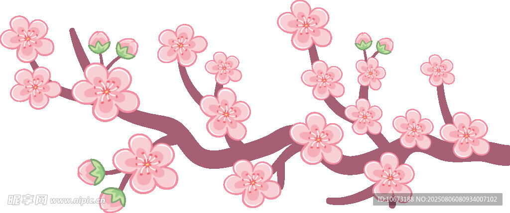 粉色樱花枝图案