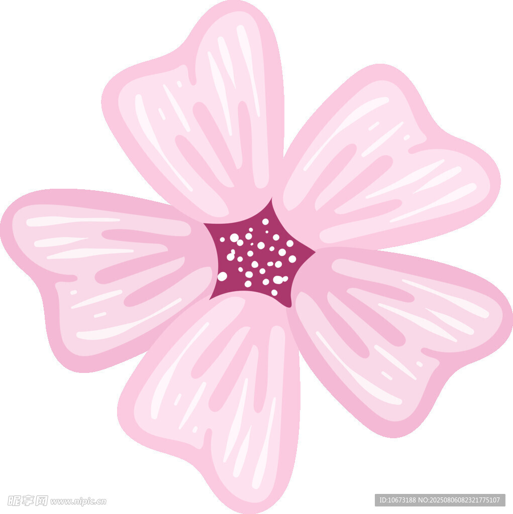 粉色心形花瓣花朵图案