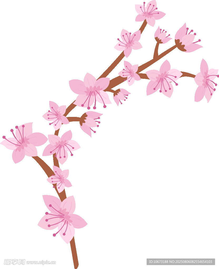 粉色桃花枝