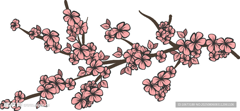 粉色花枝绽放