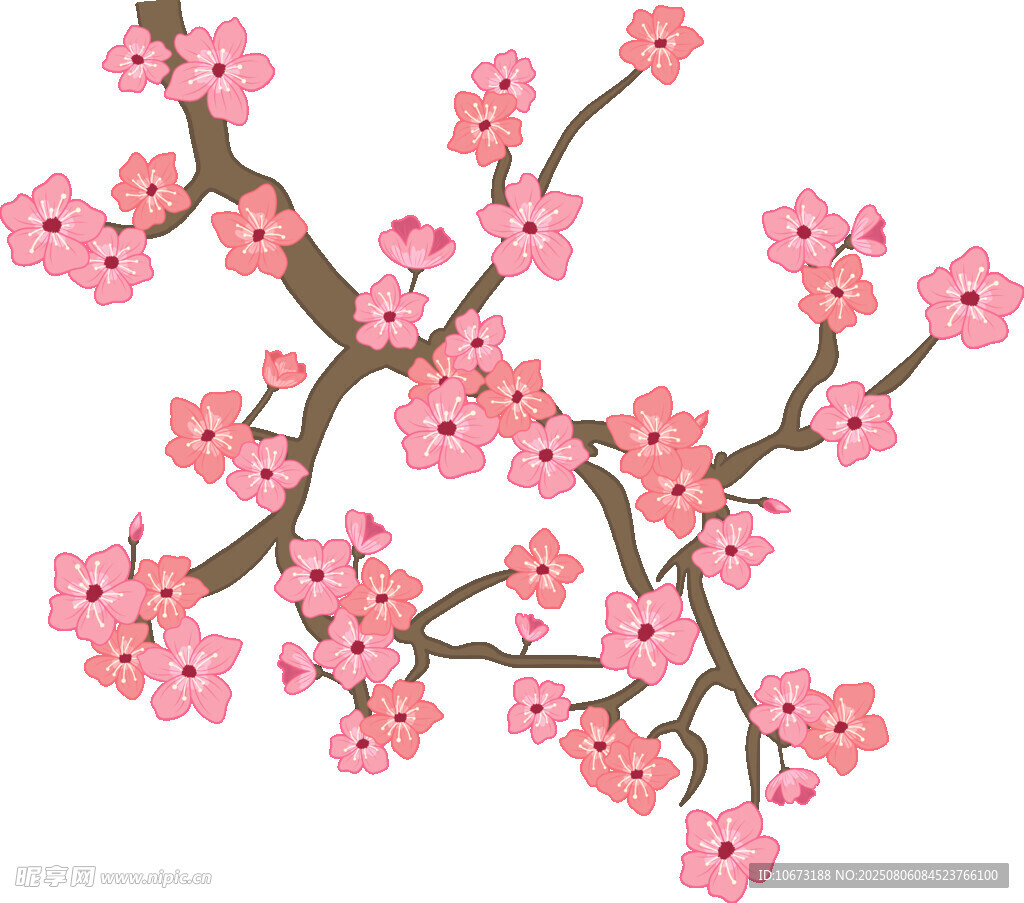 粉色桃花枝
