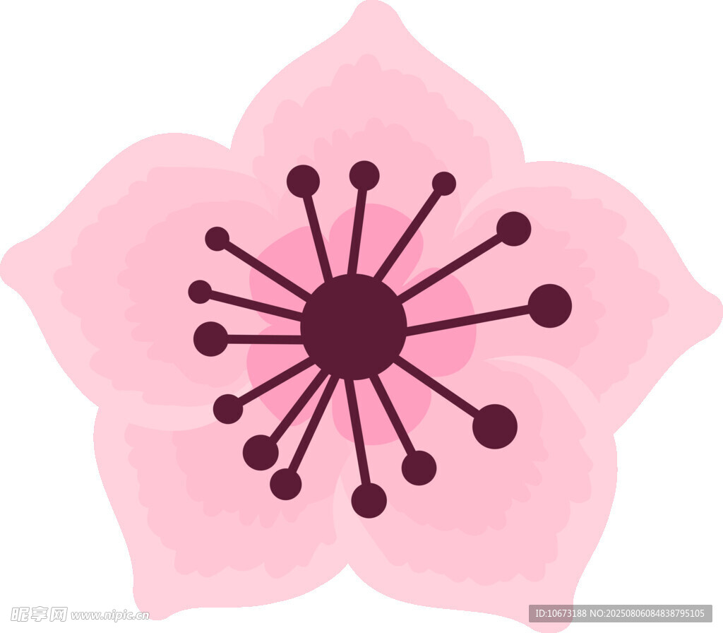 粉色手绘花朵图案