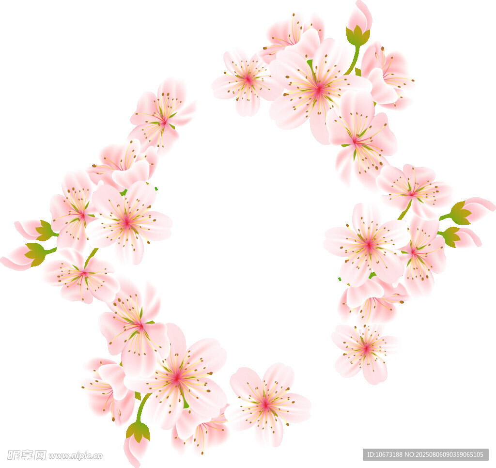 粉色樱花花环图案