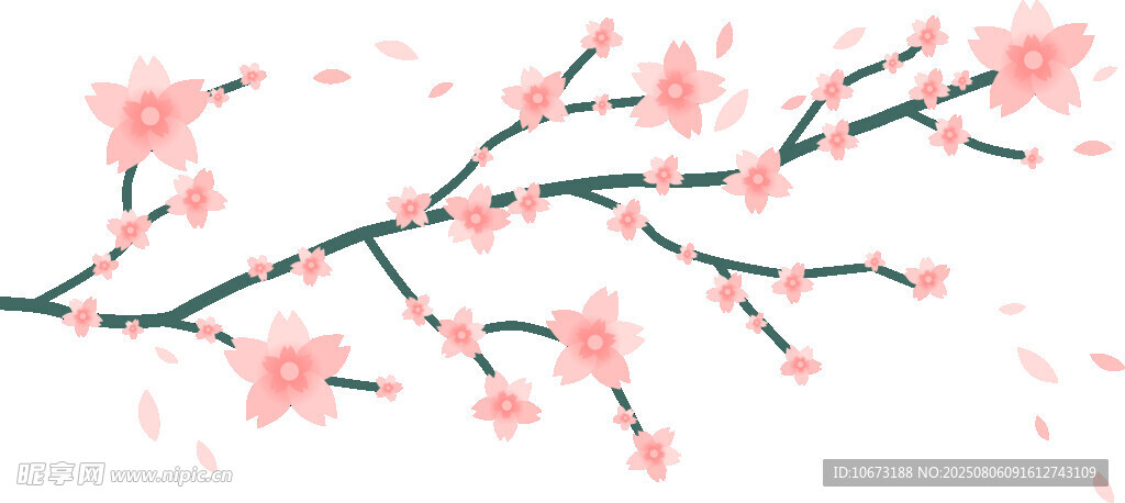 粉色桃花枝
