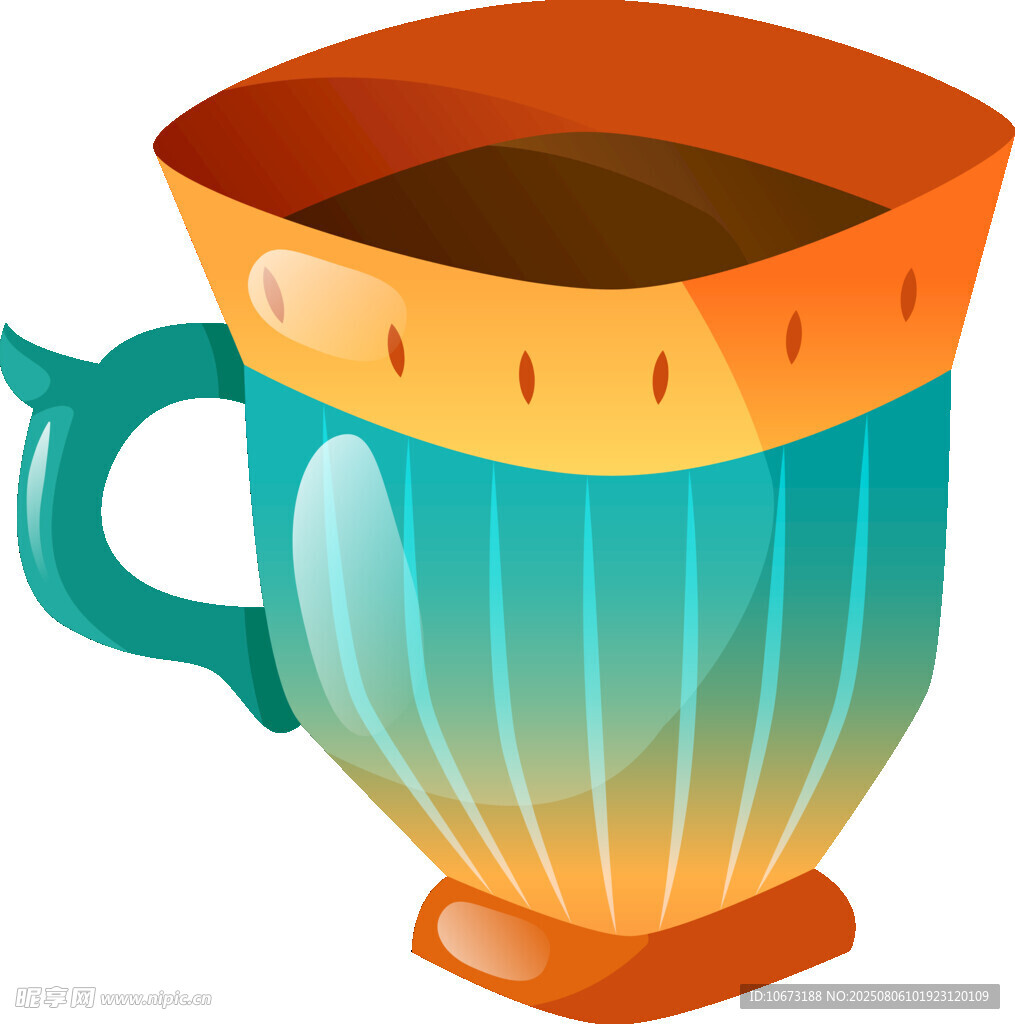 彩色渐变咖啡杯
