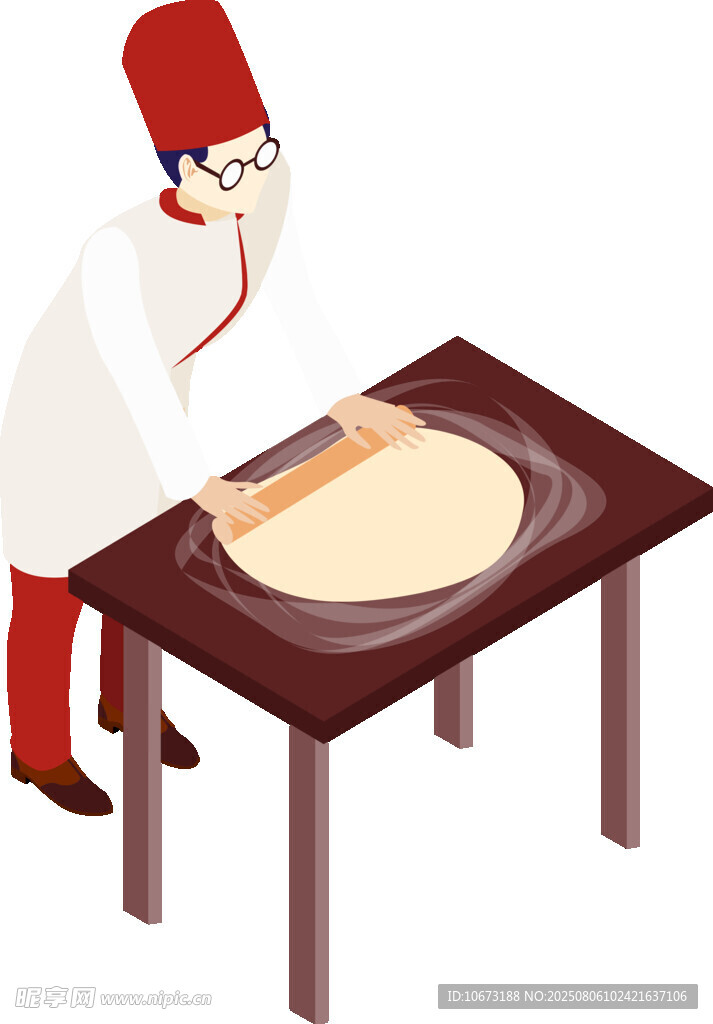 厨师正在揉制大面饼