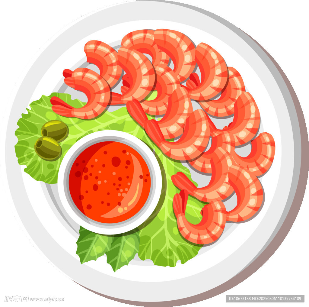 美味鲜虾配蘸料