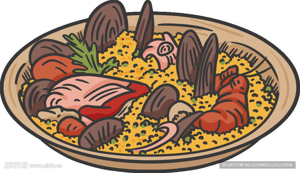 美味海鲜饭特写
