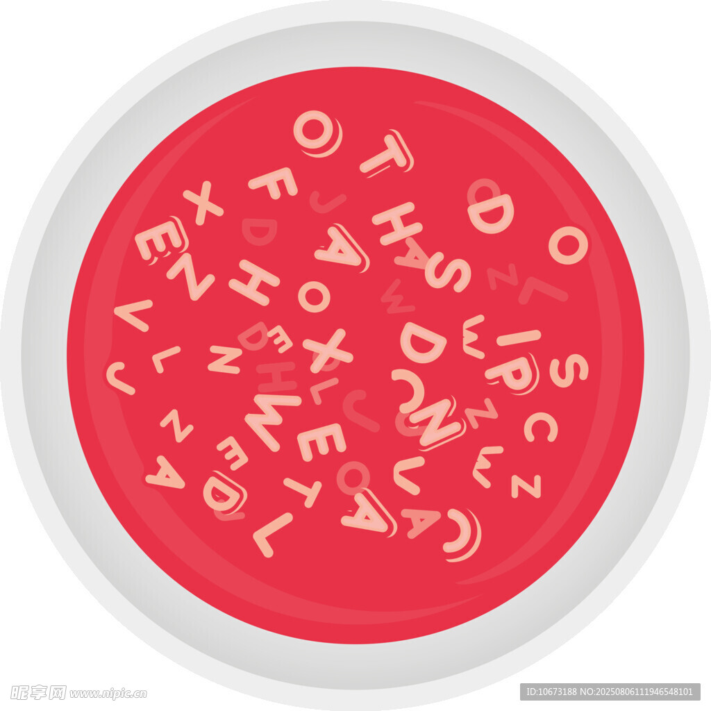红色字母印章盘