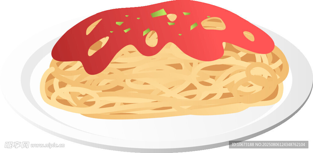 盘子里的美味意大利面