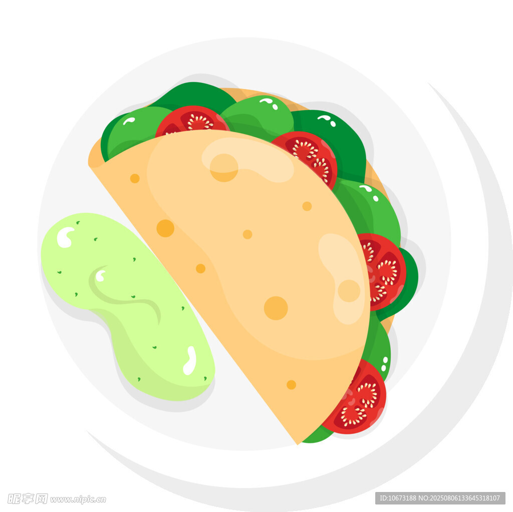 美味墨西哥玉米饼插画